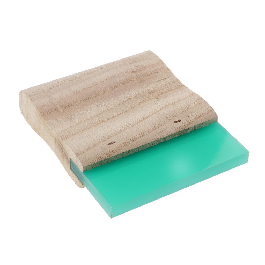 Screen Printing Squeegee Wooden Handle Ink Scraper Scratch Board green 10cm