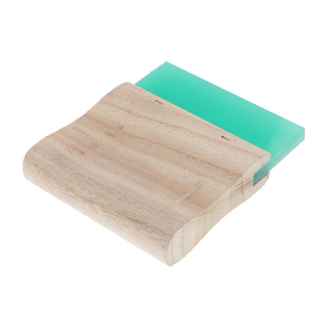 Screen Printing Squeegee Wooden Handle Ink Scraper Scratch Board green 10cm