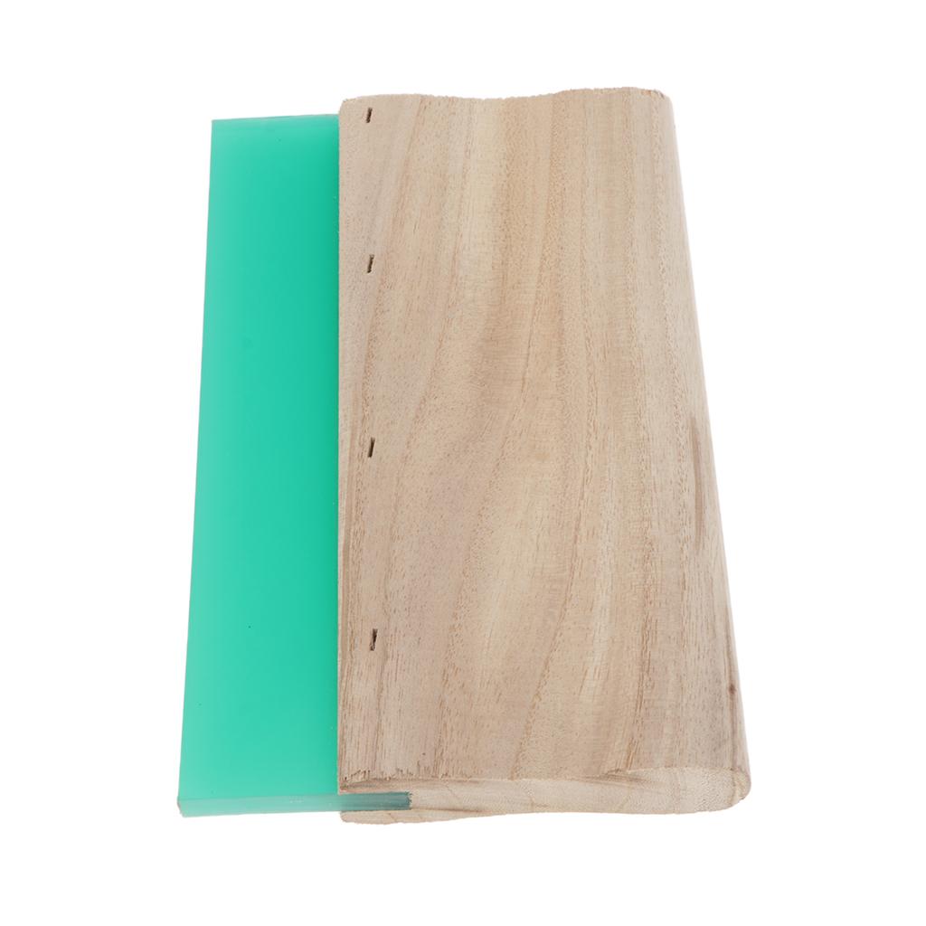 Screen Printing Squeegee Wooden Handle Ink Scraper Scratch Board green 20cm