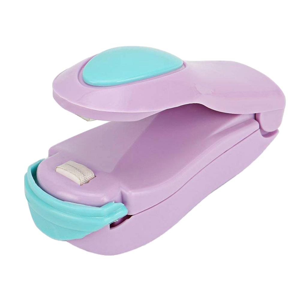 Bags Hand Actuated Mini Snack Sealer Home Hand Press Hot Sealer  Purple
