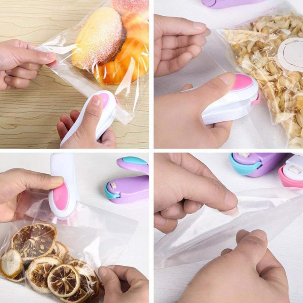 Bags Hand Actuated Mini Snack Sealer Home Hand Press Hot Sealer  Yellow