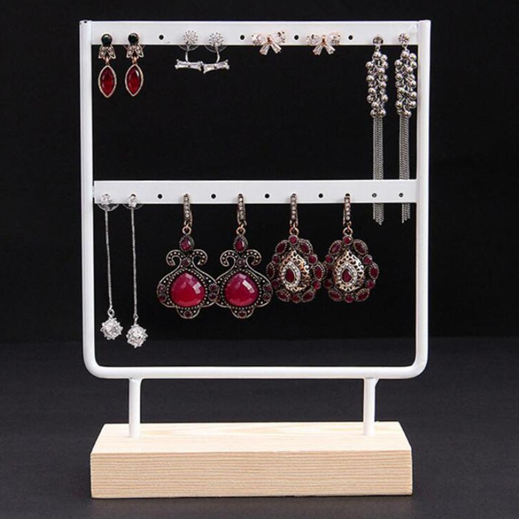 Iron Made Earring Display Rack Small White