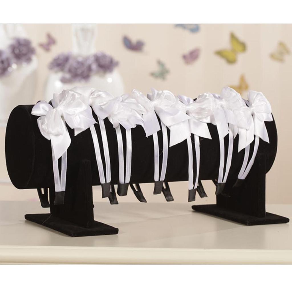 Bright Color Hair Band Display Rack 35x11cm Black