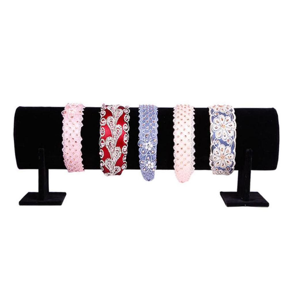 Bright Color Hair Band Display Rack 50x11cm Black