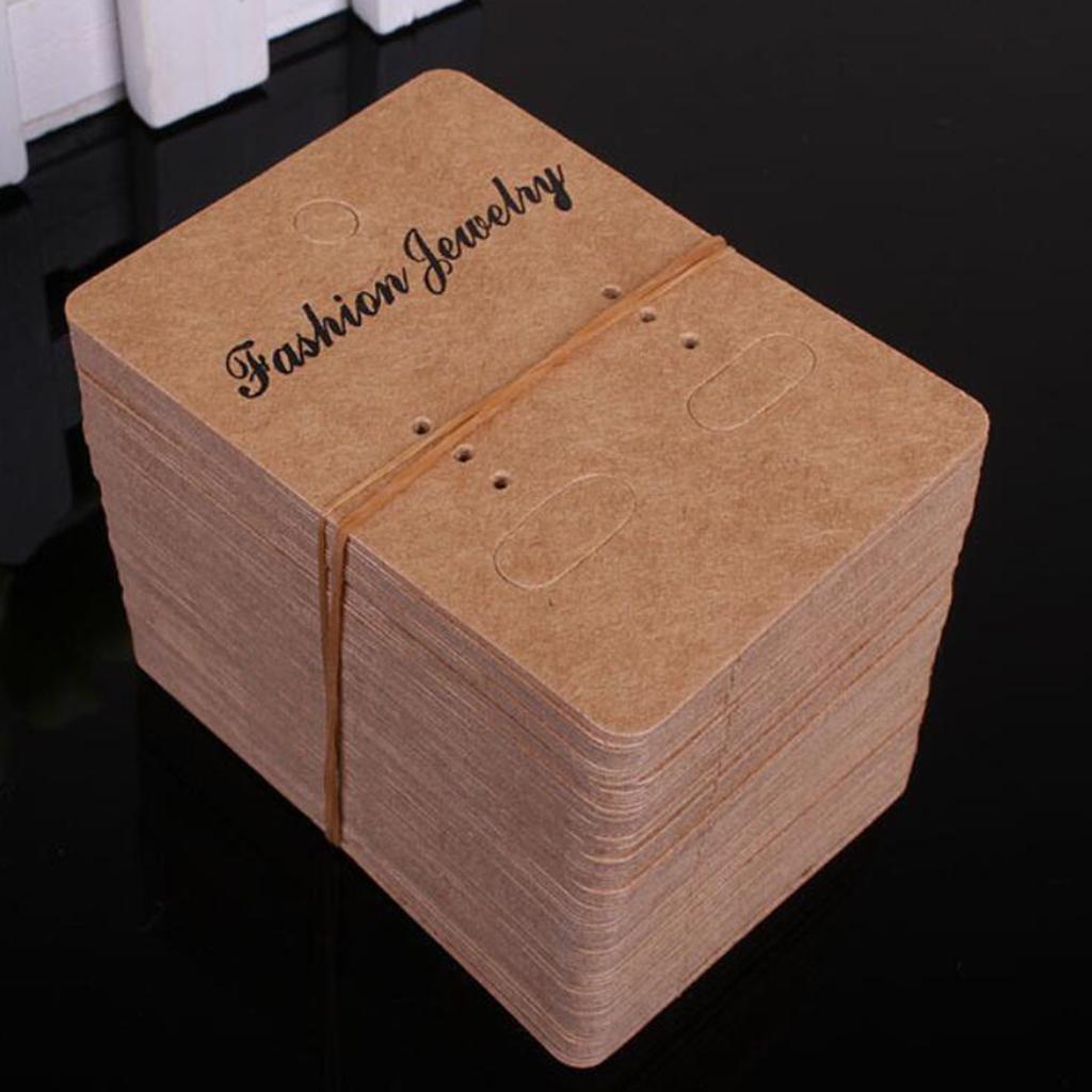 Package of 200 Natural Color Kraft Earring Display Cards 2 x 2.8 Inch