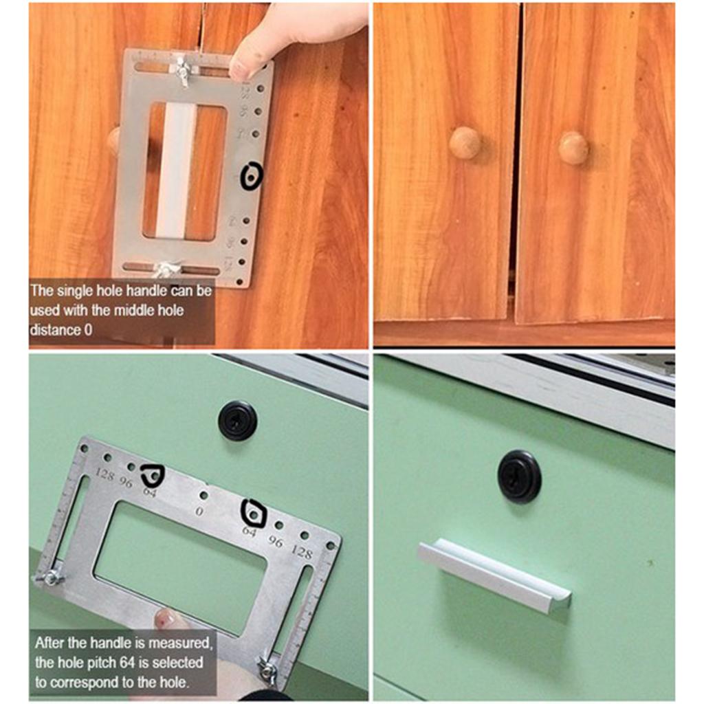 Drill Guide Punch Locator Woodworking Hole Cabinet Hardware Jig Drawer Tool