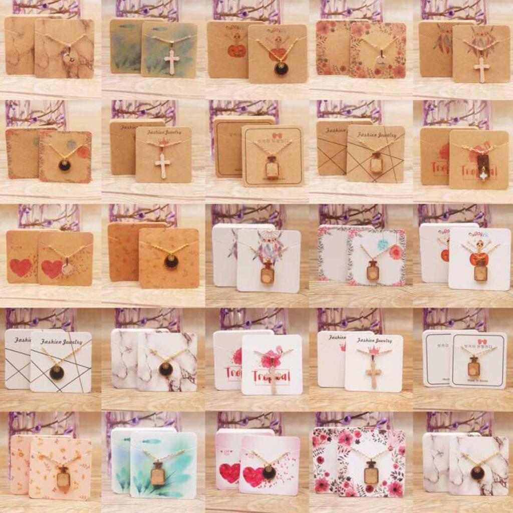 Exquisite Necklace Paper Display Card 5x5cm Square Jewelry Show Board 1