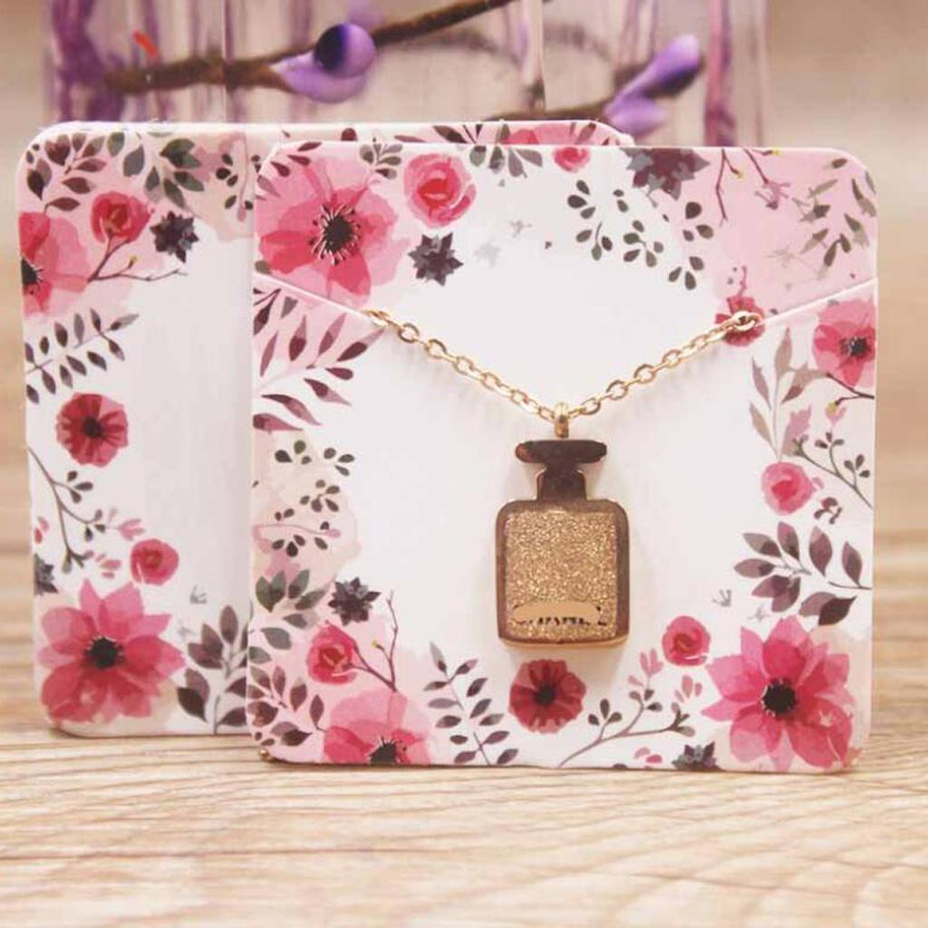 Exquisite Necklace Paper Display Card 5x5cm Square Jewelry Show Board 2