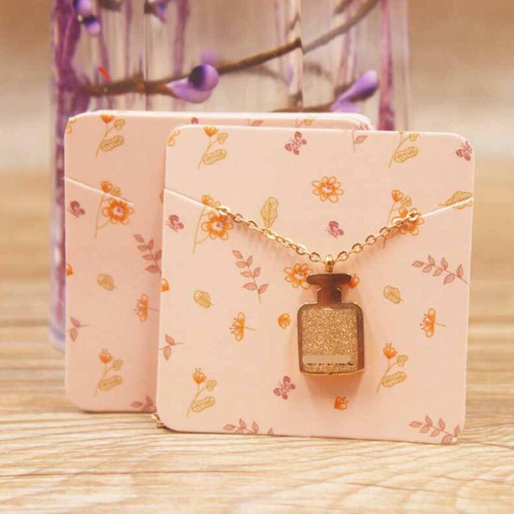 Exquisite Necklace Paper Display Card 5x5cm Square Jewelry Show Board 3