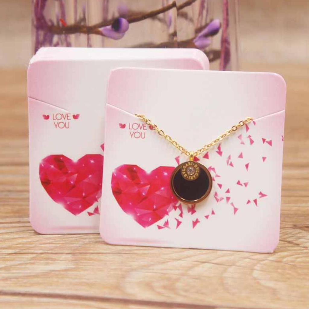 Exquisite Necklace Display Card 5x5cm Square Jewelry Show Board Style 10