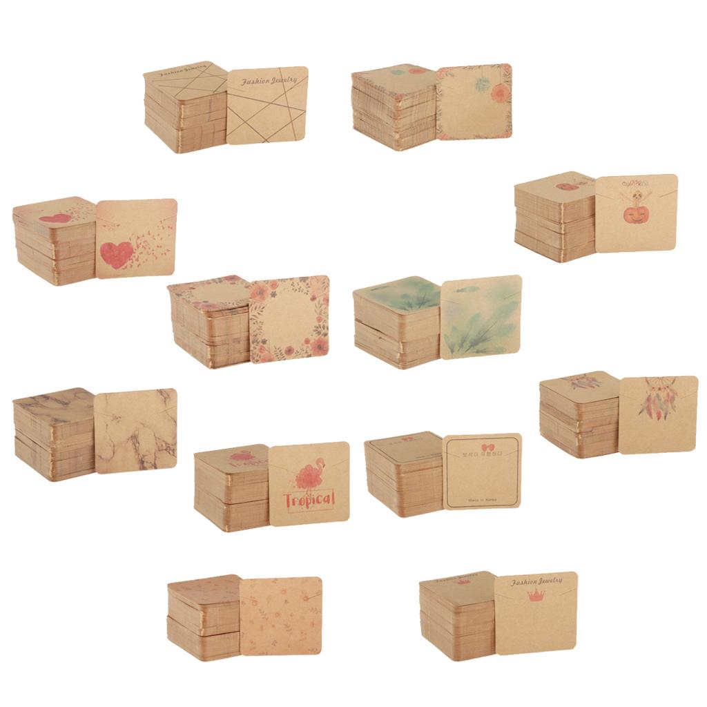 100pcs Jewerly Tag Square Stud Display Packing Card for Gift Tag Label A