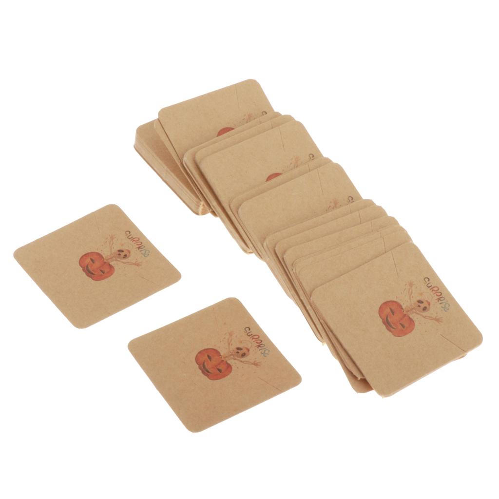 100pcs Jewerly Tag Square Stud Display Packing Card for Gift Tag Label D