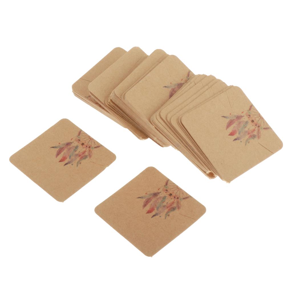 100pcs Jewerly Tag Square Stud Display Packing Card for Gift Tag Label F