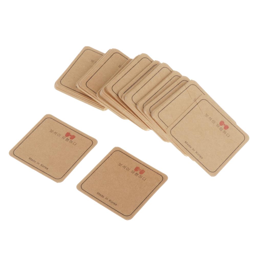 100pcs Jewerly Tag Square Stud Display Packing Card for Gift Tag Label H