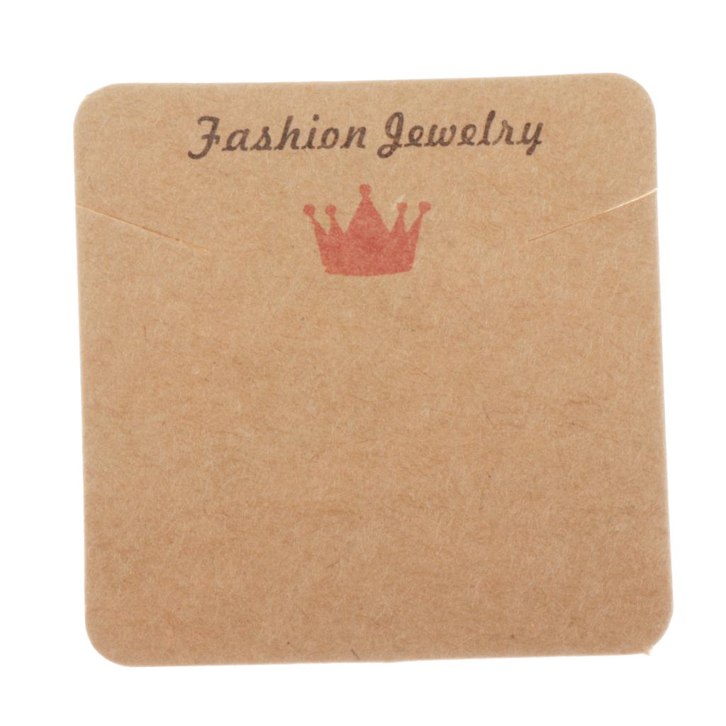 100pcs Jewerly Tag Square Stud Display Packing Card for Gift Tag Label I