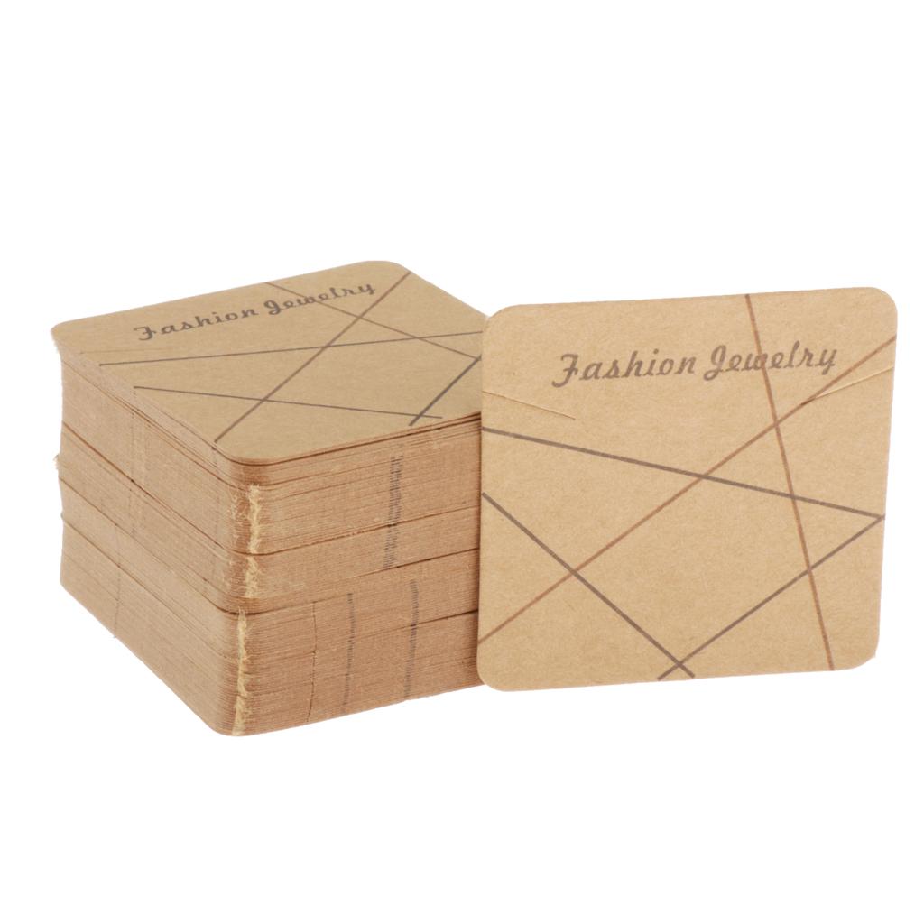 100pcs Jewerly Tag Square Stud Display Packing Card for Gift Tag Label J