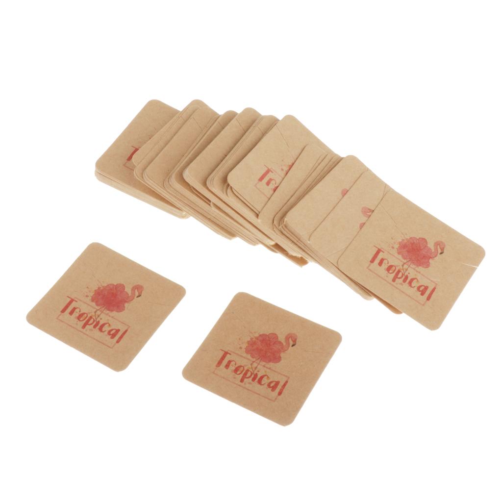 100pcs Jewerly Tag Square Stud Display Packing Card for Gift Tag Label K