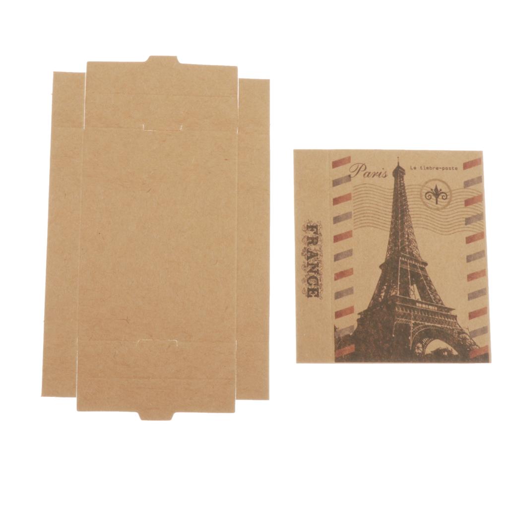 DIY Assemble Handmade Gift Box Necklace Pendant Box Eiffel Tower Khaki