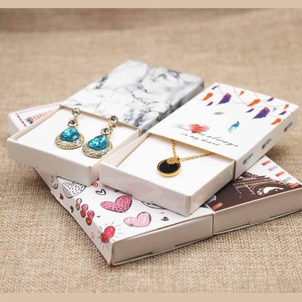 DIY Assemble Handmade Gift Box Necklace Pendant Box Eiffel Tower White