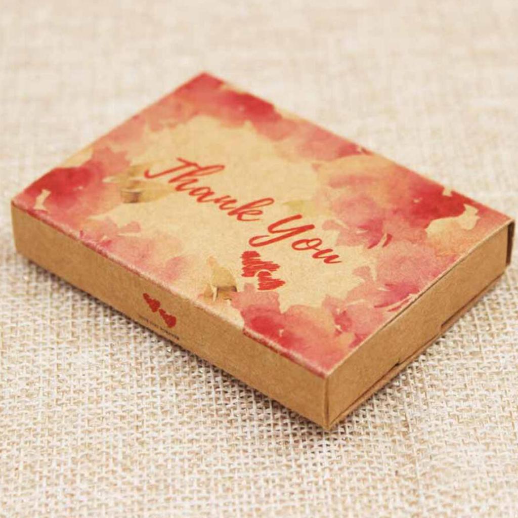 DIY Assemble Handmade Gift Box Necklace Pendant Box Thank You Khaki