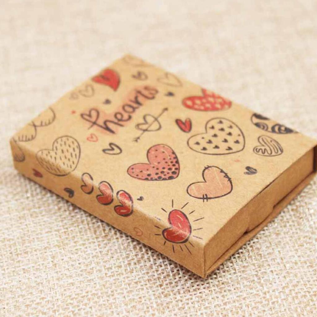 DIY Assemble Handmade Gift Box Necklace Pendant Box Loving Heart Khaki