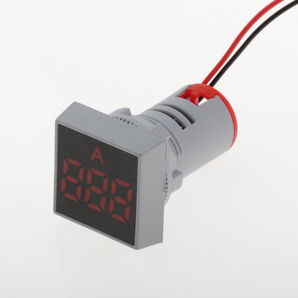 22mm AC 0-100A Ammeter Current Meter LED Digital Display Mini Square Red