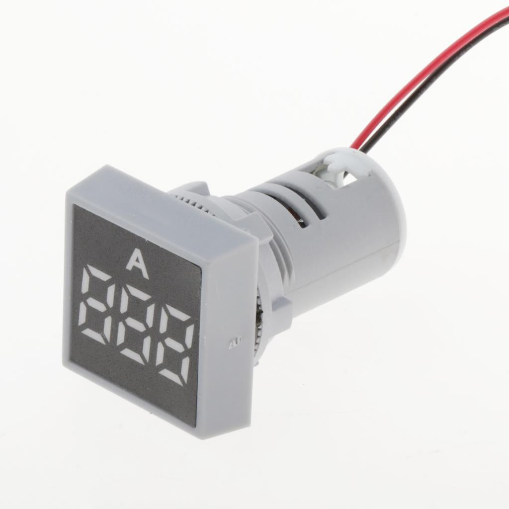 22mm AC 0-100A Ammeter Current Meter LED Digital Display Mini Square White