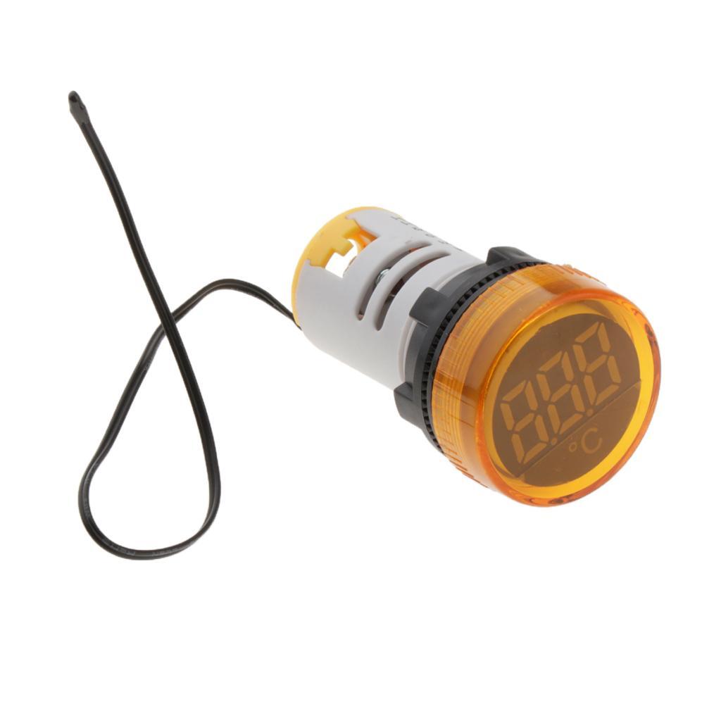 22mm Digital LED Thermometer Celsius Temp Temperature Meter Gauge Yellow