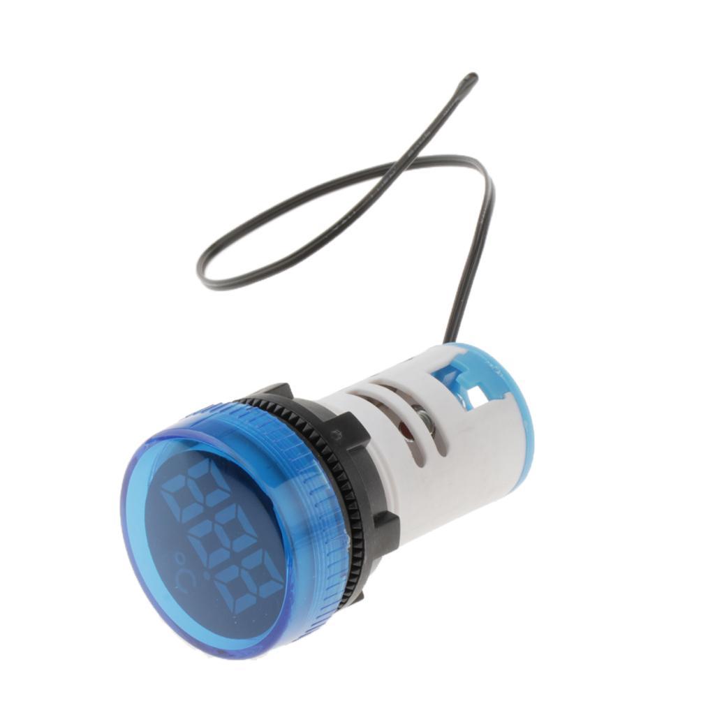 22mm Digital LED Thermometer Celsius Temp Temperature Meter Gauge Blue