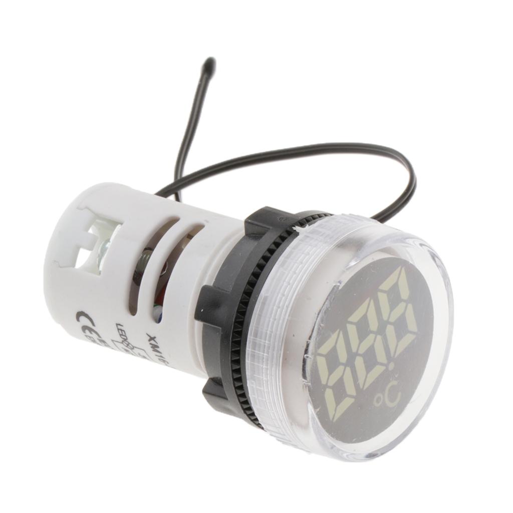 22mm Digital LED Thermometer Celsius Temp Temperature Meter Gauge White