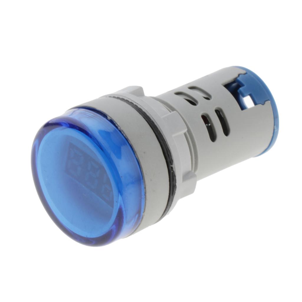 0-100A LED Digital Ampermeter Indicator Volt Tester Monitor Round 2 in 1 AC Blue