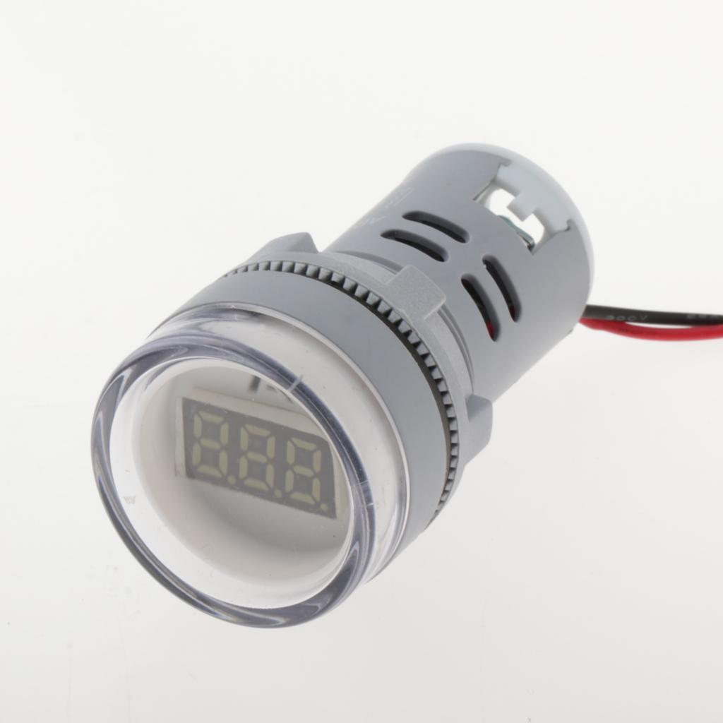 22mm AC 0-100A Ammeter Current Meter LED Digital Display Cylindrical White