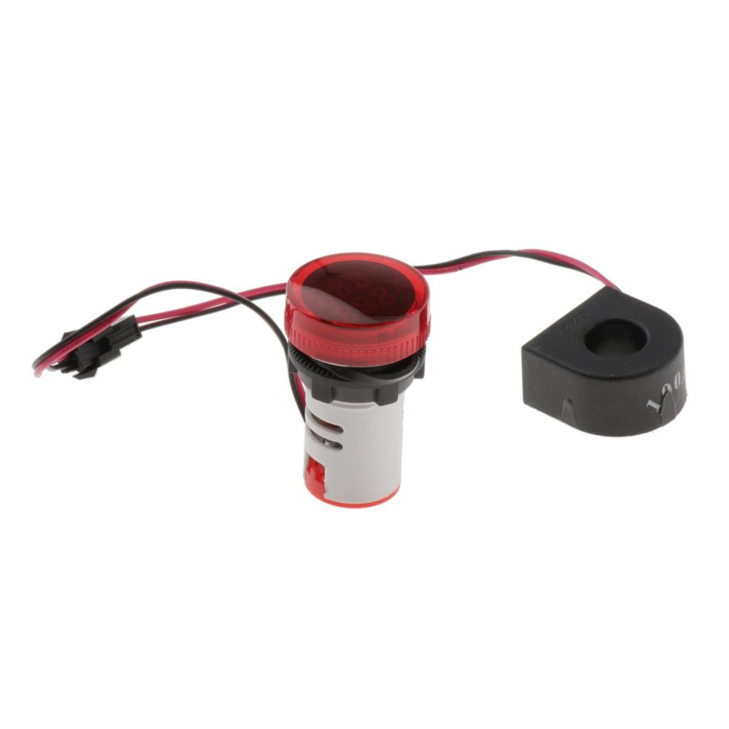 1pc Round LED Digital Ampermeter Signal Current Indicator Voltage Amp AC Red