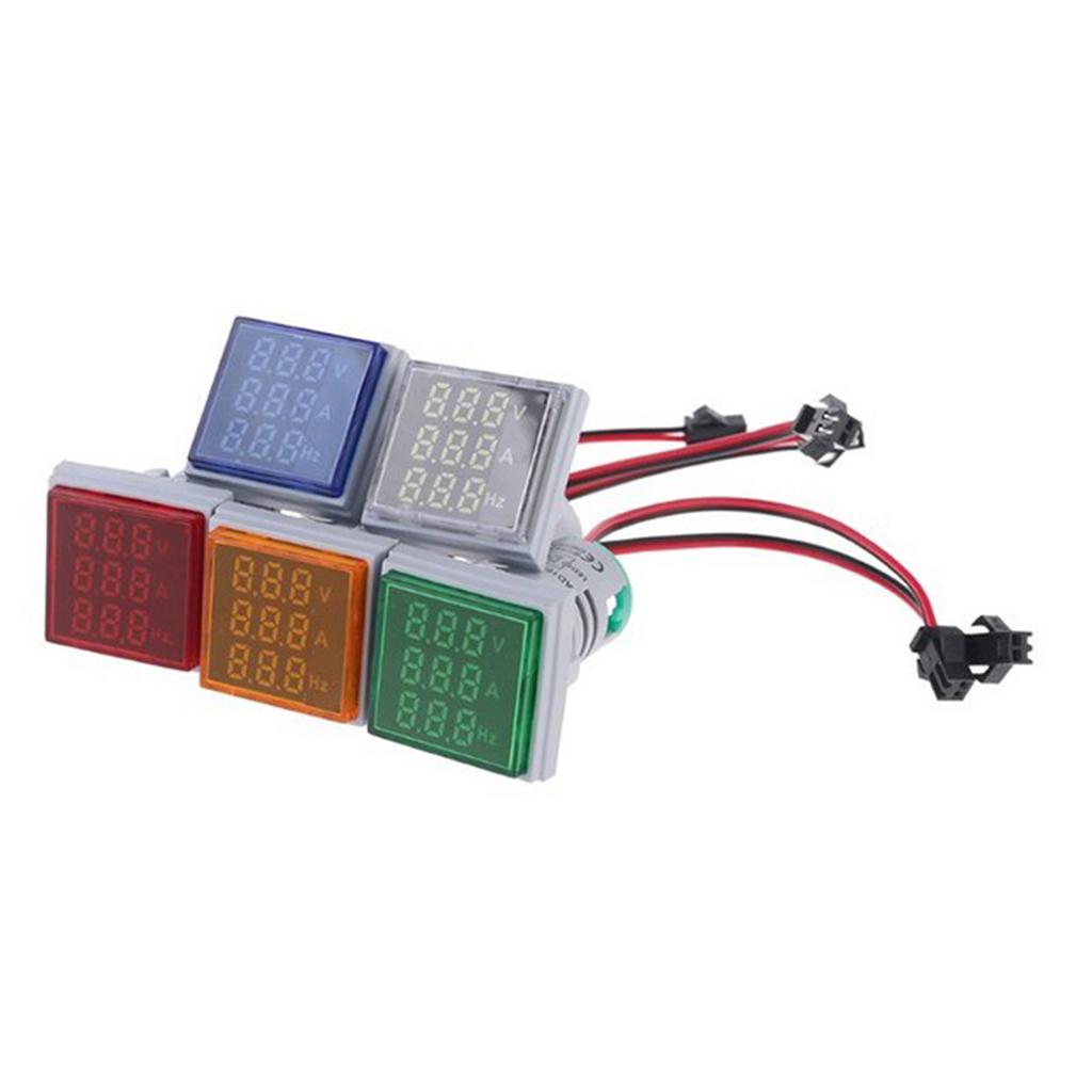 Square LED Digital Hertz Meter Voltage Current Frequency Indicator Red