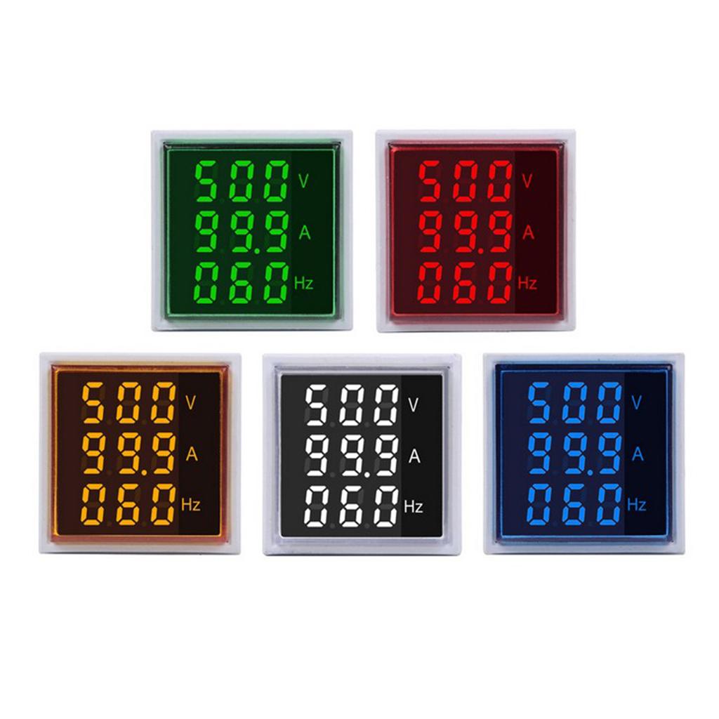 Square LED Digital Hertz Meter Voltage Current Frequency Indicator Red