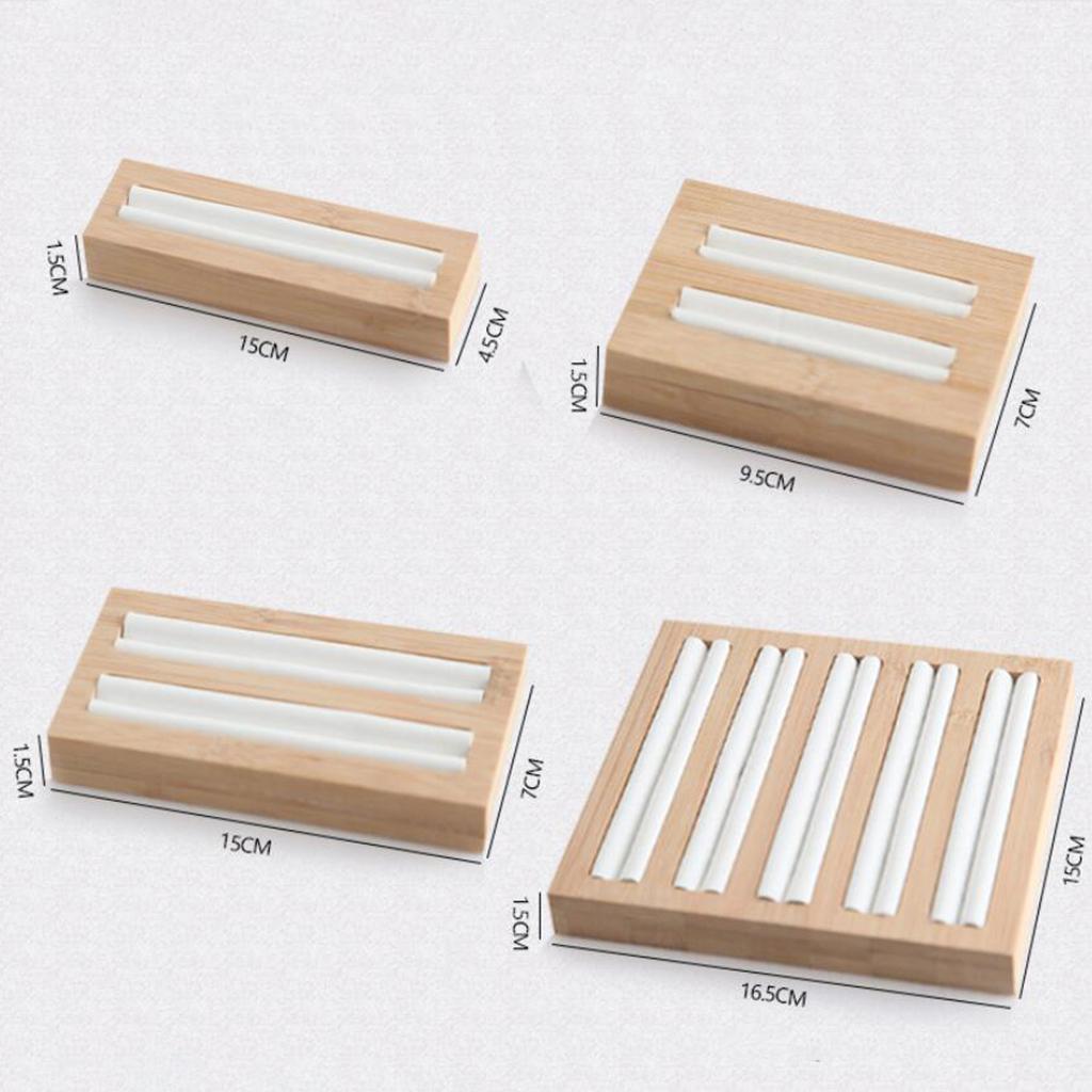 Wooden Earrings Rings Jewelry Display Tray Organizer Holder 15 Slots White