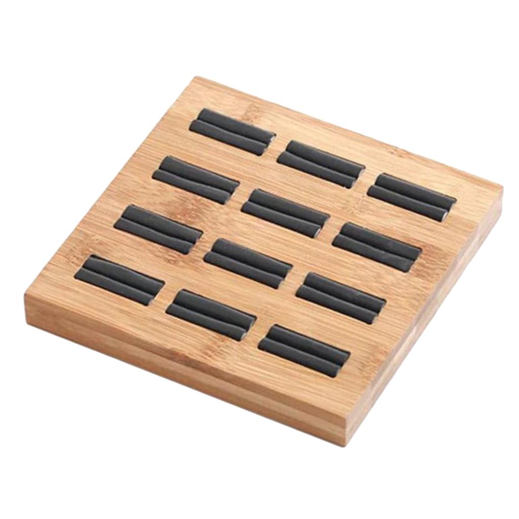 Wooden Earrings Rings Jewelry Display Tray Organizer Holder 15 Slots Black