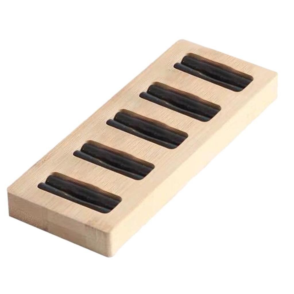 Wooden Earrings Rings Jewelry Display Tray Organizer Holder 5 Slots Black