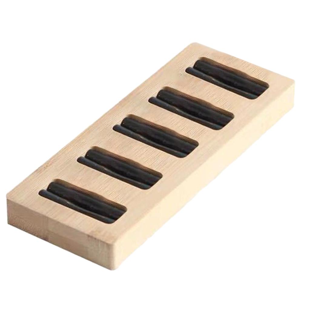 Wooden Earrings Rings Jewelry Display Tray Organizer Holder 5 Slots Black