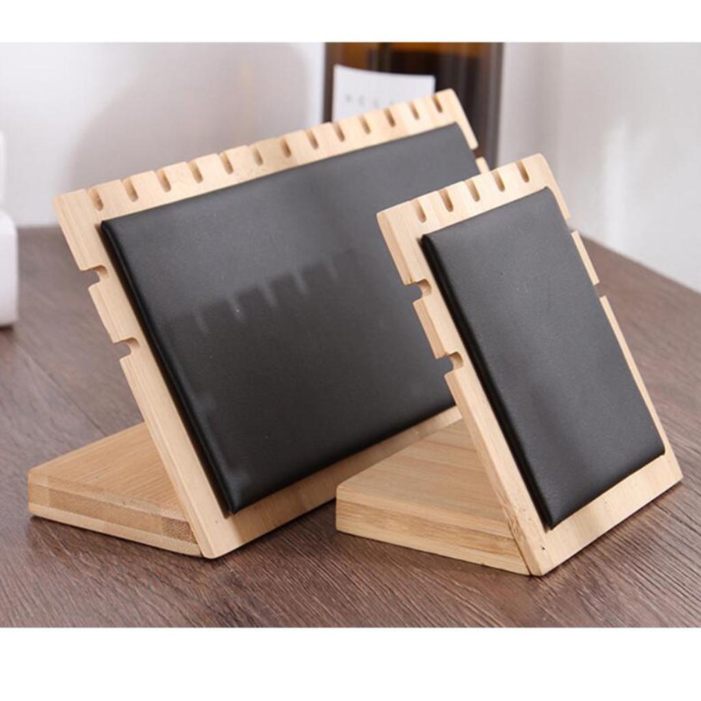 Bamboo Wooden Jewelry Display Plate Necklace Storage Stand for Shop, Home E