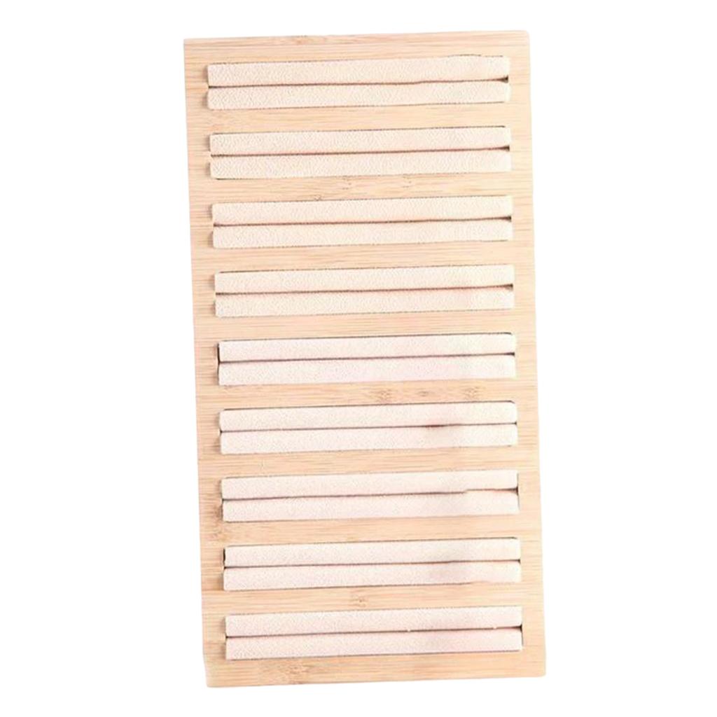 Bamboo Wooden Jewelry Display Plate Rings Earrings Storage Stand for Shop Beige