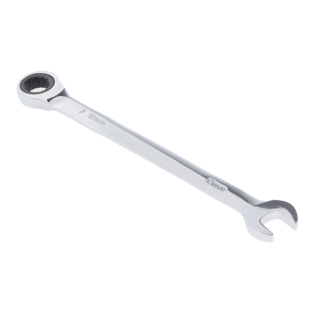 6mm-32mm Steel Metric Fixed Head Ratchet Spanner Wrench Hand Nut Tools 10mm