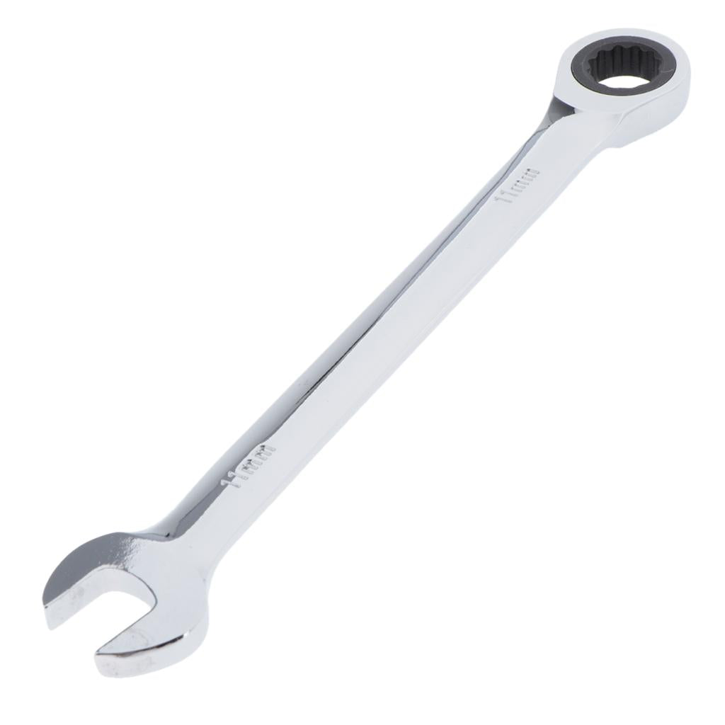 6mm-32mm Steel Metric Fixed Head Ratchet Spanner Wrench Hand Nut Tools 11mm