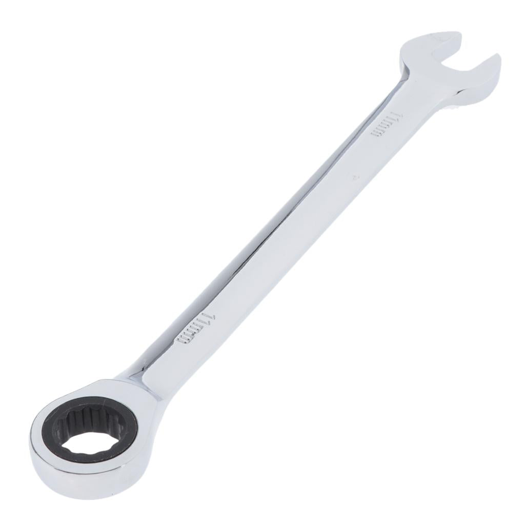 6mm-32mm Steel Metric Fixed Head Ratchet Spanner Wrench Hand Nut Tools 11mm