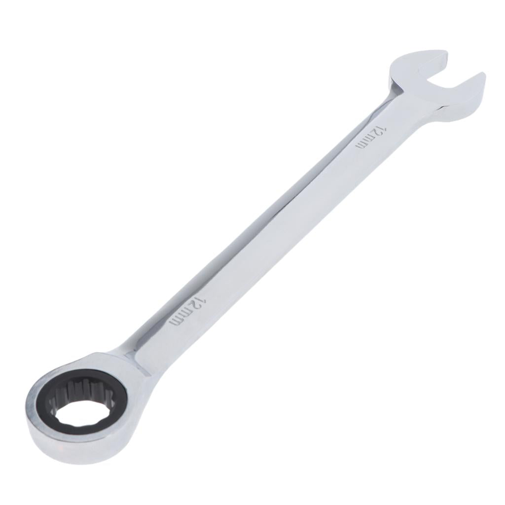 6mm-32mm Steel Metric Fixed Head Ratchet Spanner Wrench Hand Nut Tools 12mm