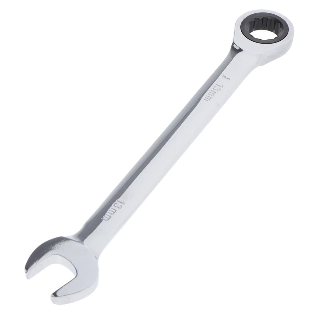 6mm-32mm Steel Metric Fixed Head Ratchet Spanner Wrench Hand Nut Tools 13mm