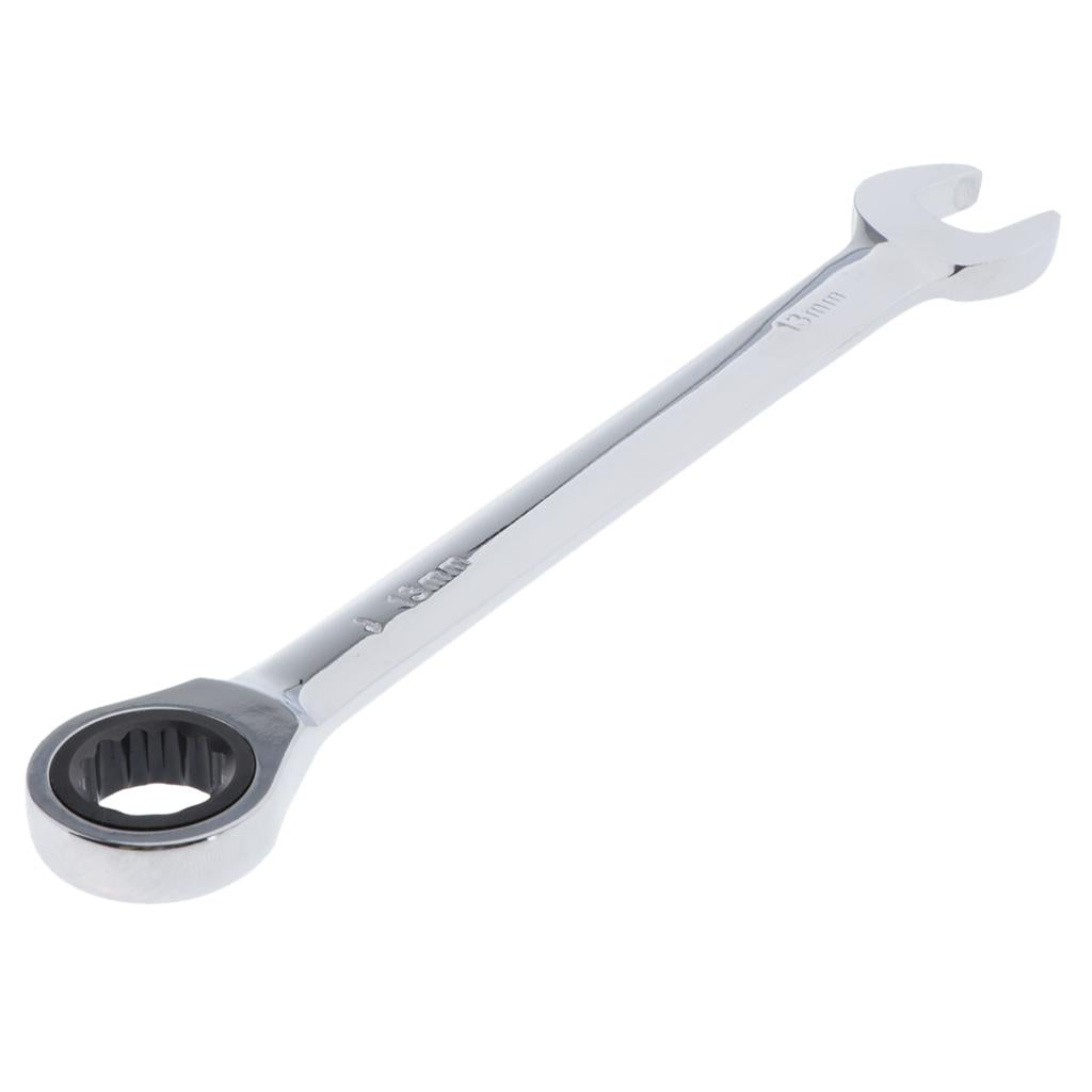 6mm-32mm Steel Metric Fixed Head Ratchet Spanner Wrench Hand Nut Tools 13mm