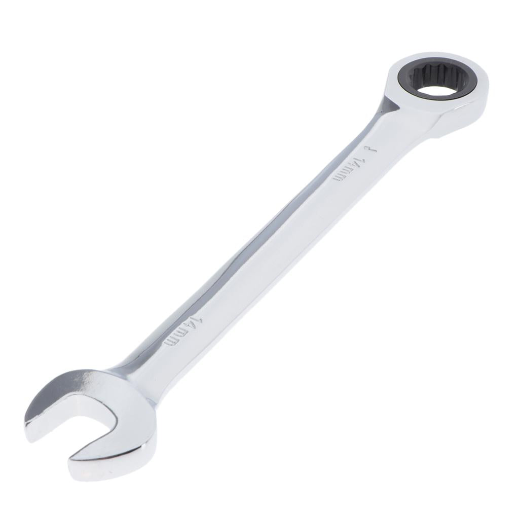 6mm-32mm Steel Metric Fixed Head Ratchet Spanner Wrench Hand Nut Tools 14mm