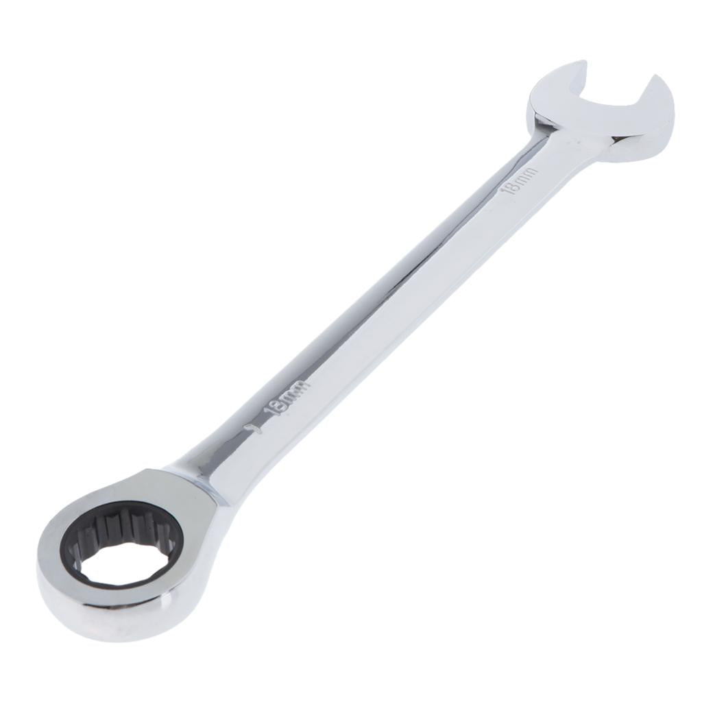 6mm-32mm Steel Metric Fixed Head Ratchet Spanner Wrench Hand Nut Tools 15mm