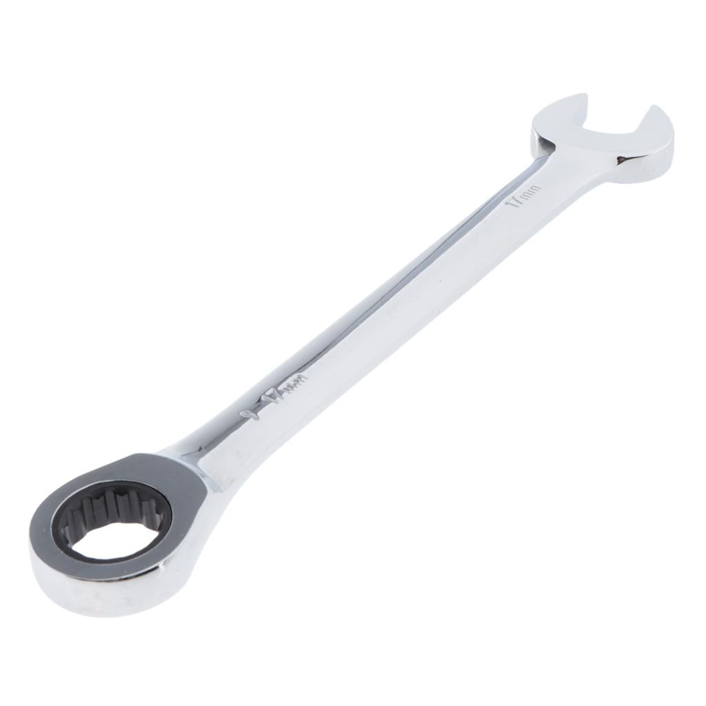 6mm-32mm Steel Metric Fixed Head Ratchet Spanner Wrench Hand Nut Tools 17mm